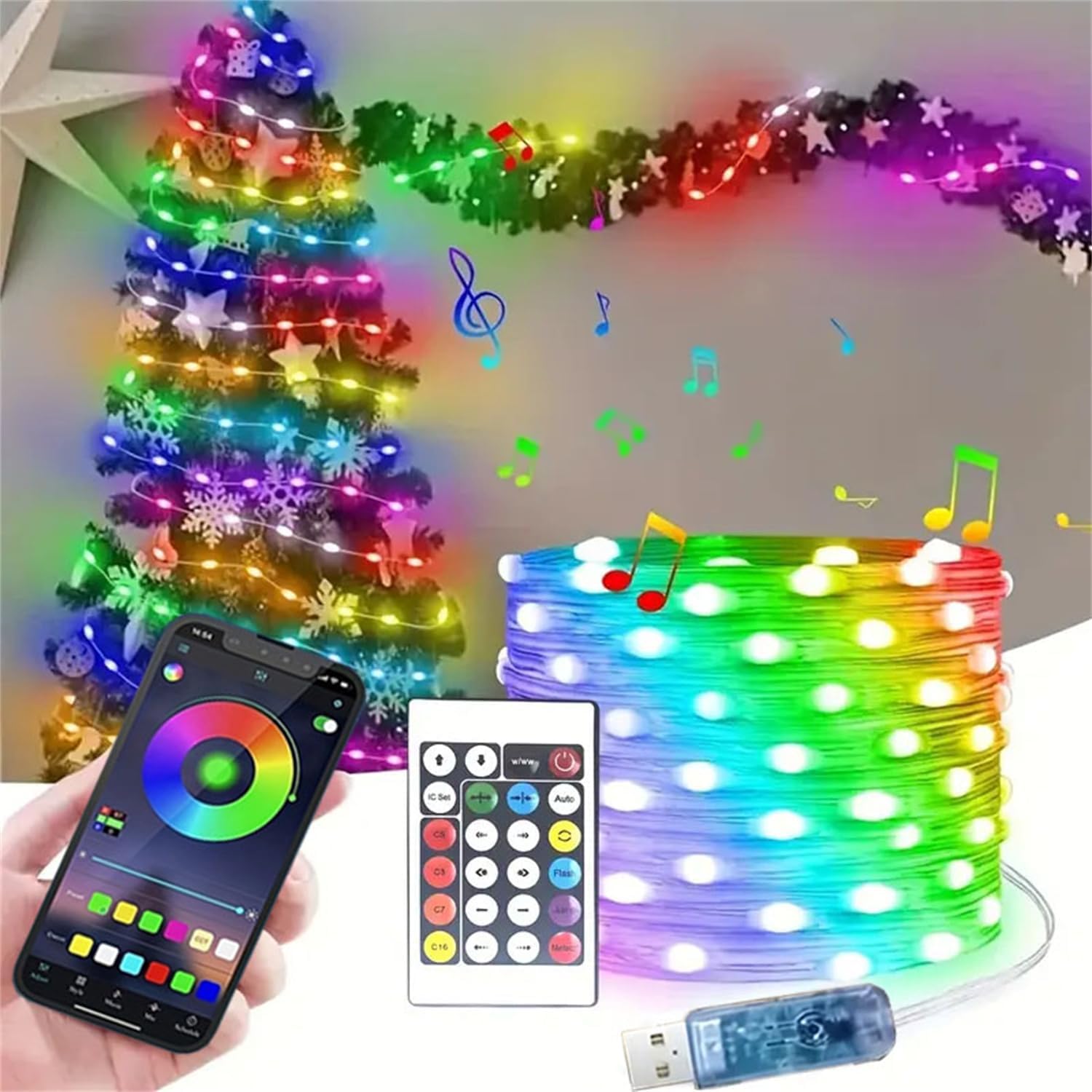 Smart Garden Festoon Lights - LED フェアリーライトストリップ クリスマスライト スマート Bluetooth USB