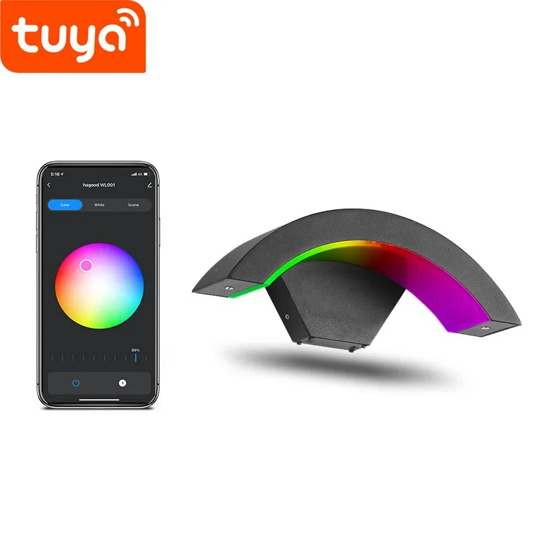 Smart Zigbee Garden Light - Tuya スマート WiFi/ZigBee ウォールライト、調光可能な色変更 RGBCW ガーデンライト、防水ポーチライト、Alexa