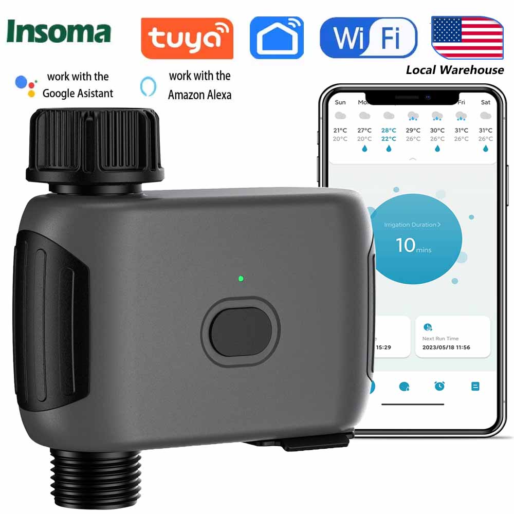Smart Garden Watering Can - INSOMA自動植物灌漑スマートWifiスプリンクラータイマーリモコン式散水タイマー（庭、芝生、屋外蛇口用）