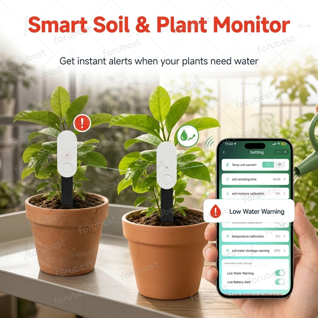 Smart Zigbee Garden Light - スマート ZigBee 土壌水分センサー 温度湿度光肥沃度計 温湿度計 ガーデンオートメーション灌漑検出器