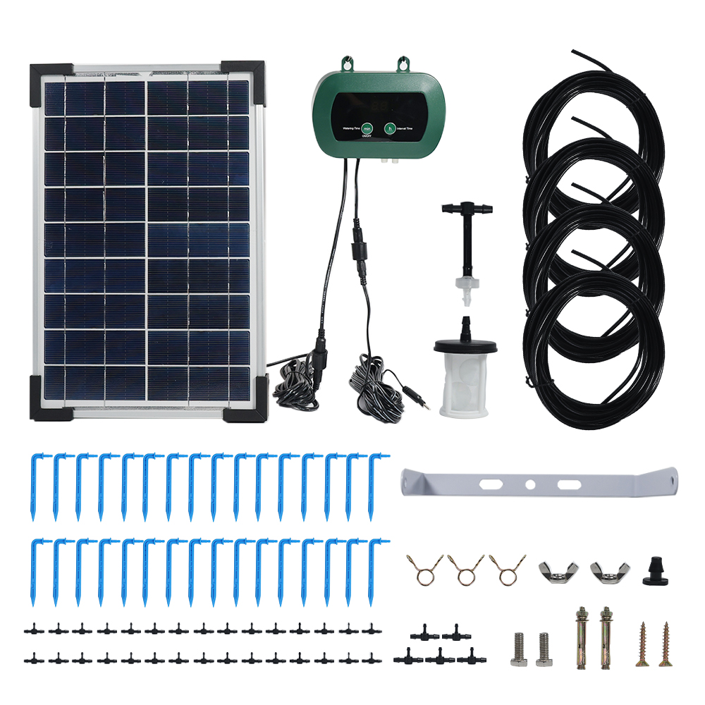 Smart Garden Irrigation System - ソーラー水耕栽培装置 マイクロドリップポンプ ガーデン温室散水キット スマートコントローラー ドリッパー散水灌漑システム