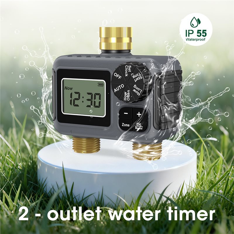 AY14 - デュアルアウトレット自動灌漑タイマー ガーデン - Smart Garden Irrigation System のレビューと価格