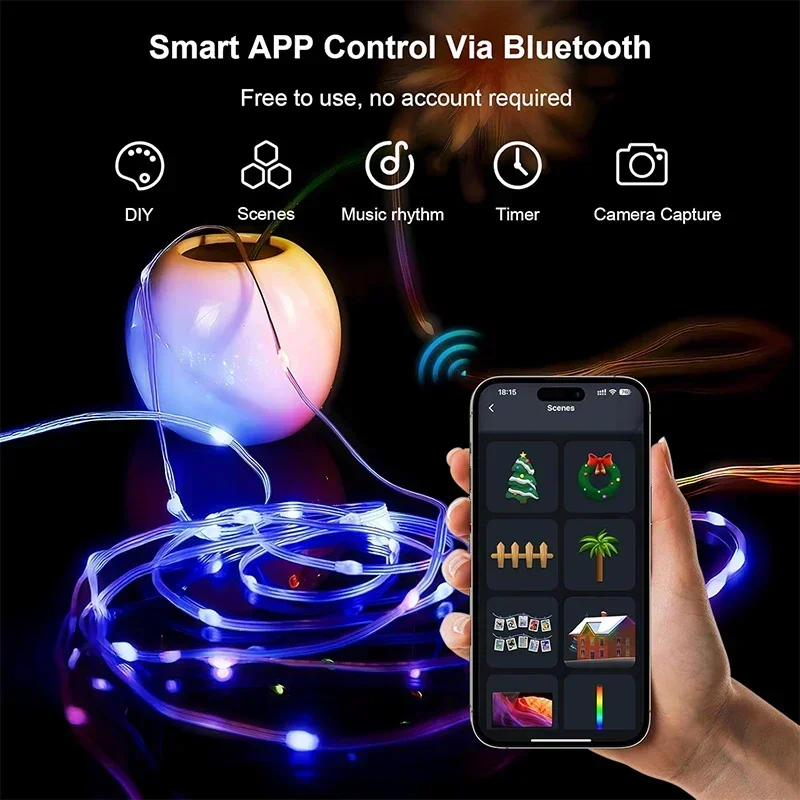 DIY RGBIC スマートストリングライト USB 電源  - Smart Garden Festoon Lights のレビューと価格