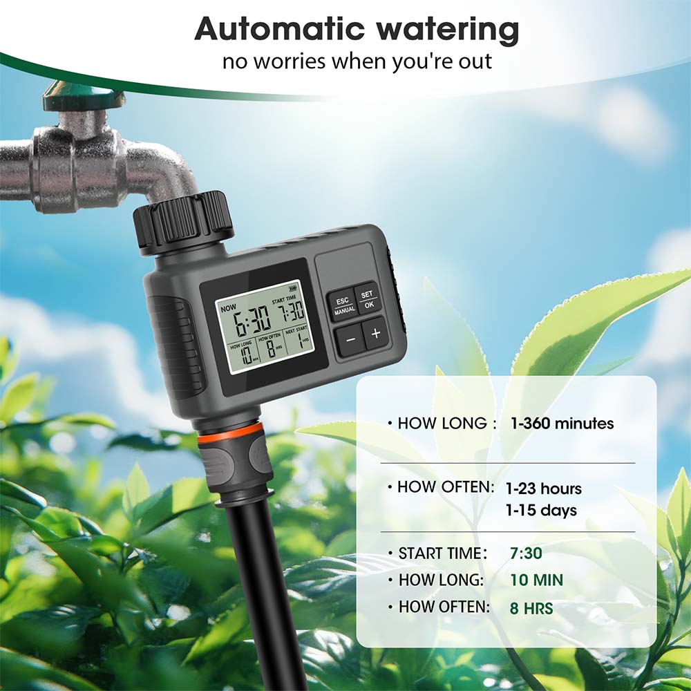 30-5m ガーデンLCDボタンタイマー灌漑セット 0-80 - Smart Garden Watering Can のレビューと価格