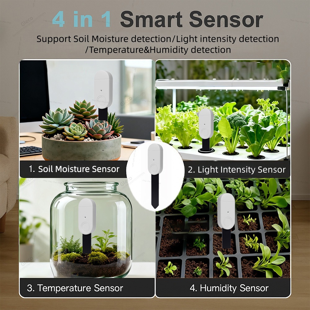 4in1 Zigbee 土壌水分温度湿度センサー、光検出機能 - Smart Zigbee Garden Light のレビューと価格