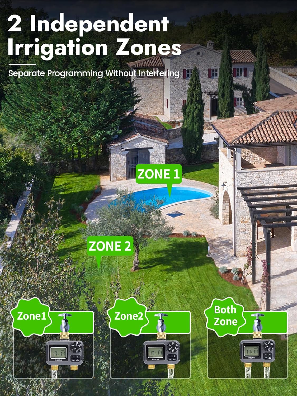 Insoma-インテリジェント散水システム,デュアルアウトレ - Smart Garden At Home のレビューと価格