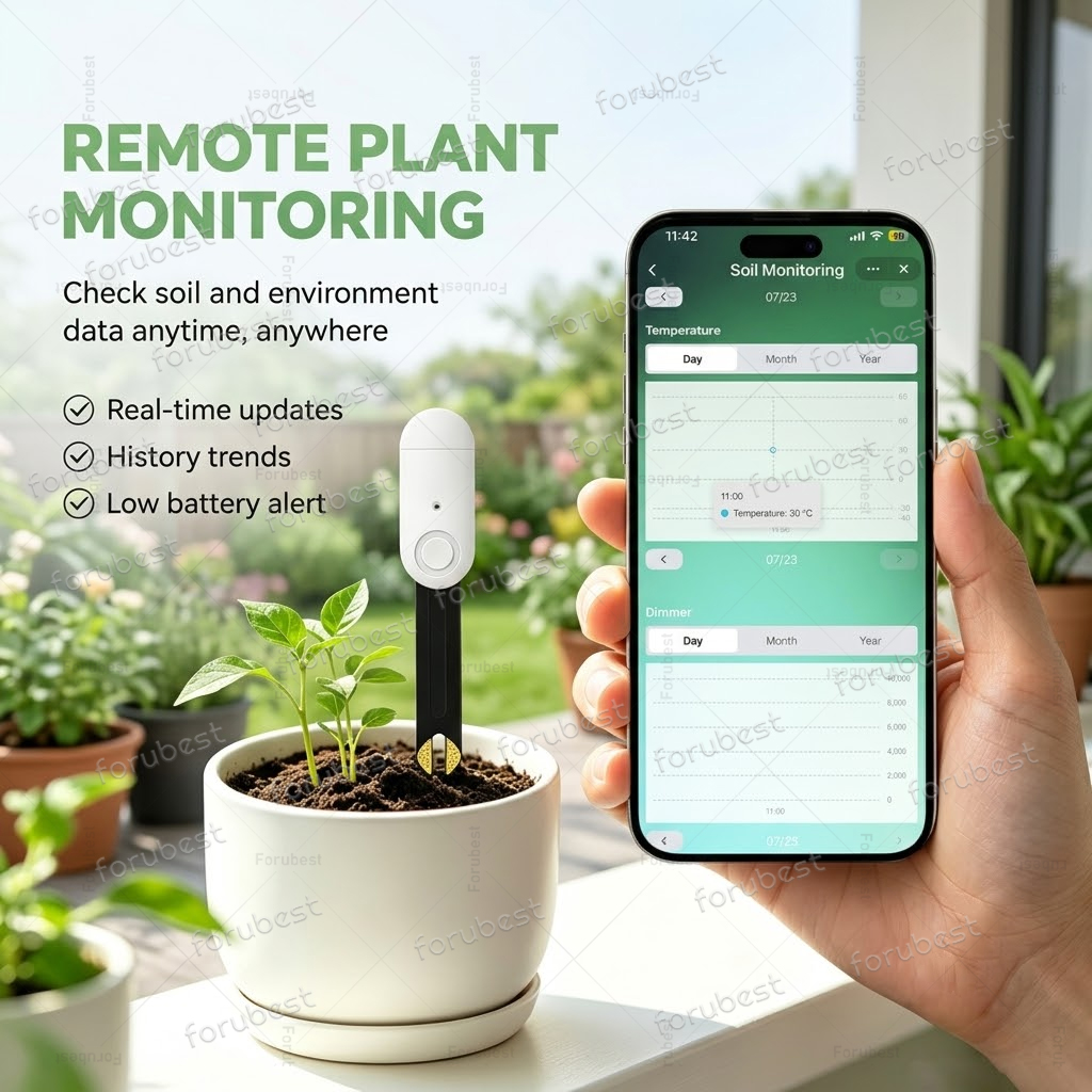 スマート ZigBee 土壌水分センサー 温度湿度光肥沃度計 - Smart Zigbee Garden Light のレビューと価格