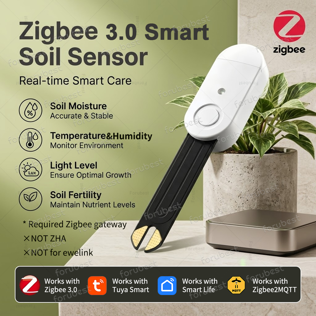 スマート ZigBee 土壌水分センサー 温度湿度光肥沃度計 - Smart Zigbee Garden Light のレビューと価格