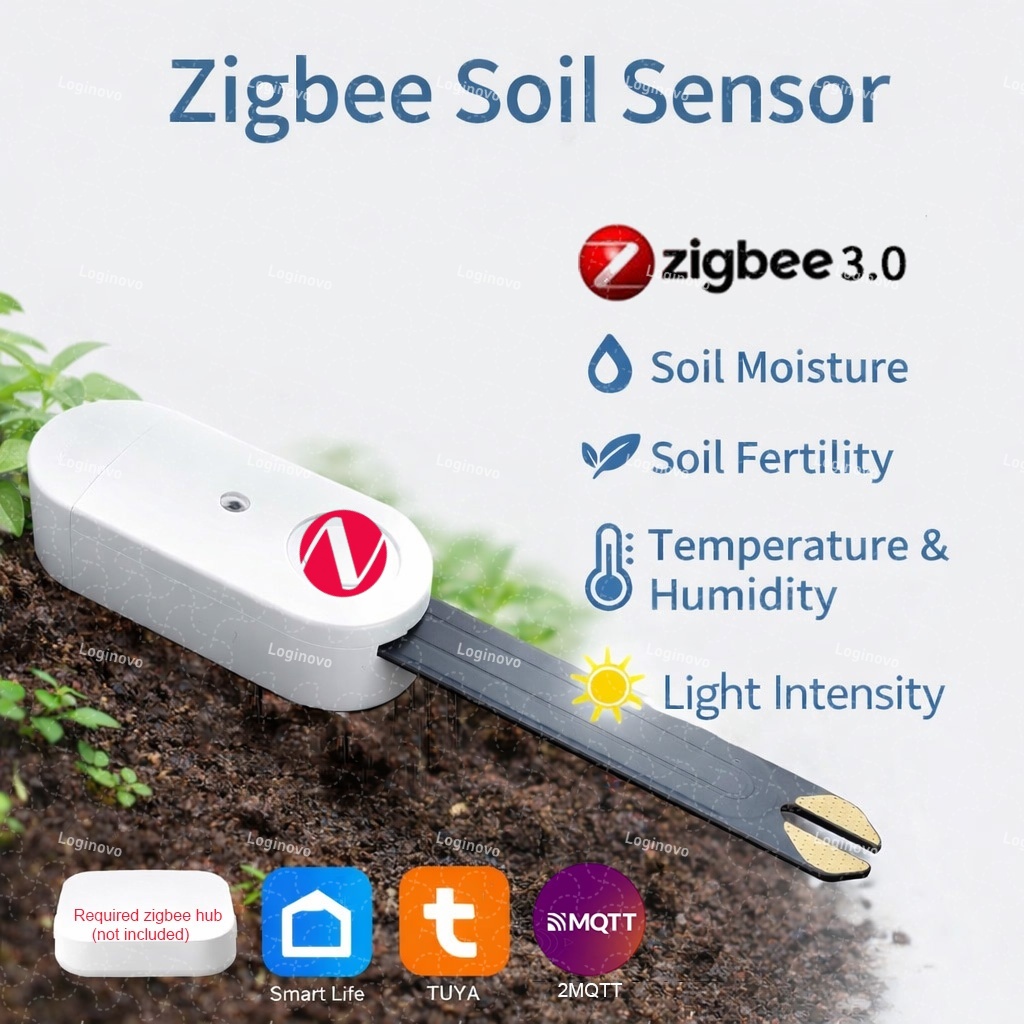 Zigbee 土壌水分センサー温度湿度光肥沃度テスターメータ - Smart Zigbee Garden Light のレビューと価格