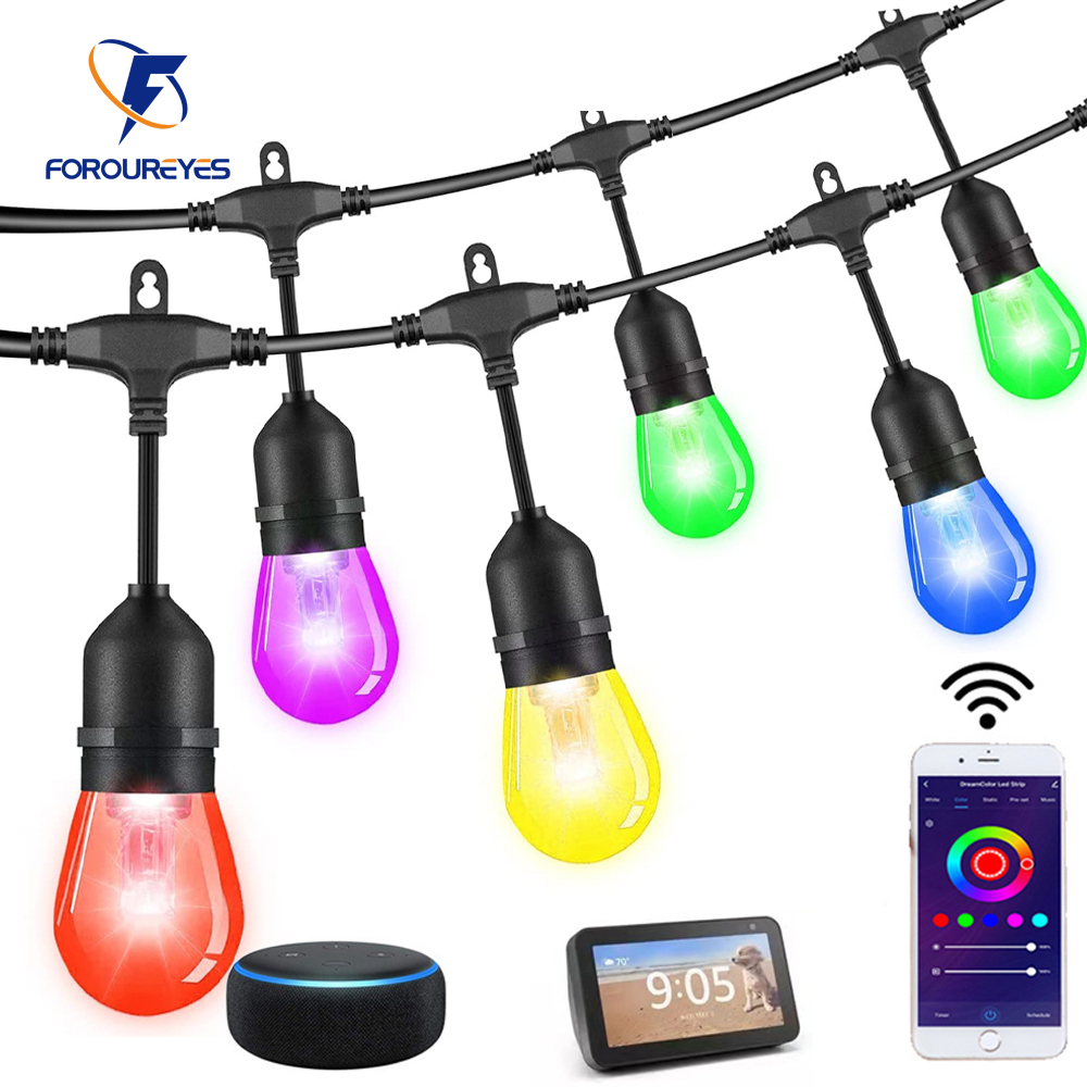 防水スマートLEDストリングライト,屋外,庭,結婚式の装飾, - Smart Garden Festoon Lights のレビューと価格