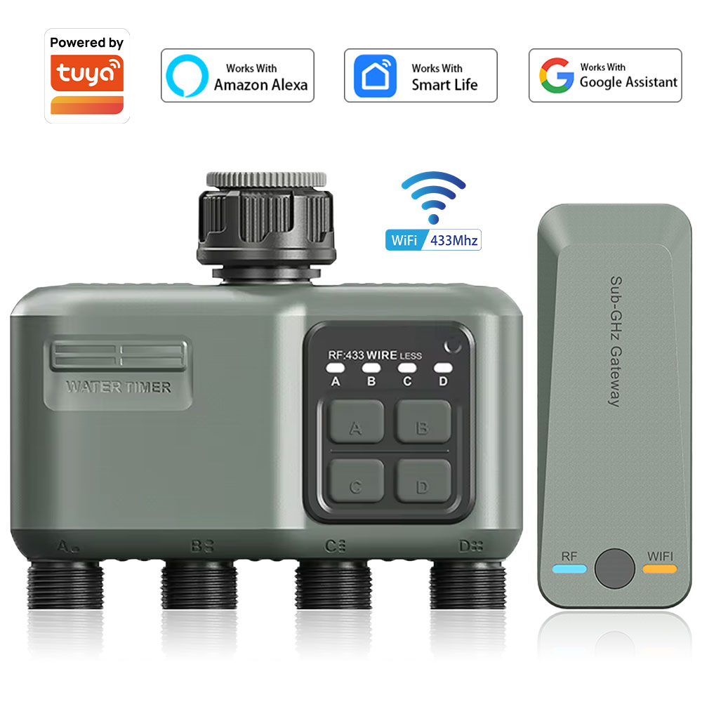4口プログラマブル水タイマー（ガーデンホース用）、雨天時遅延 - Smart Garden Irrigation System のレビューと価格