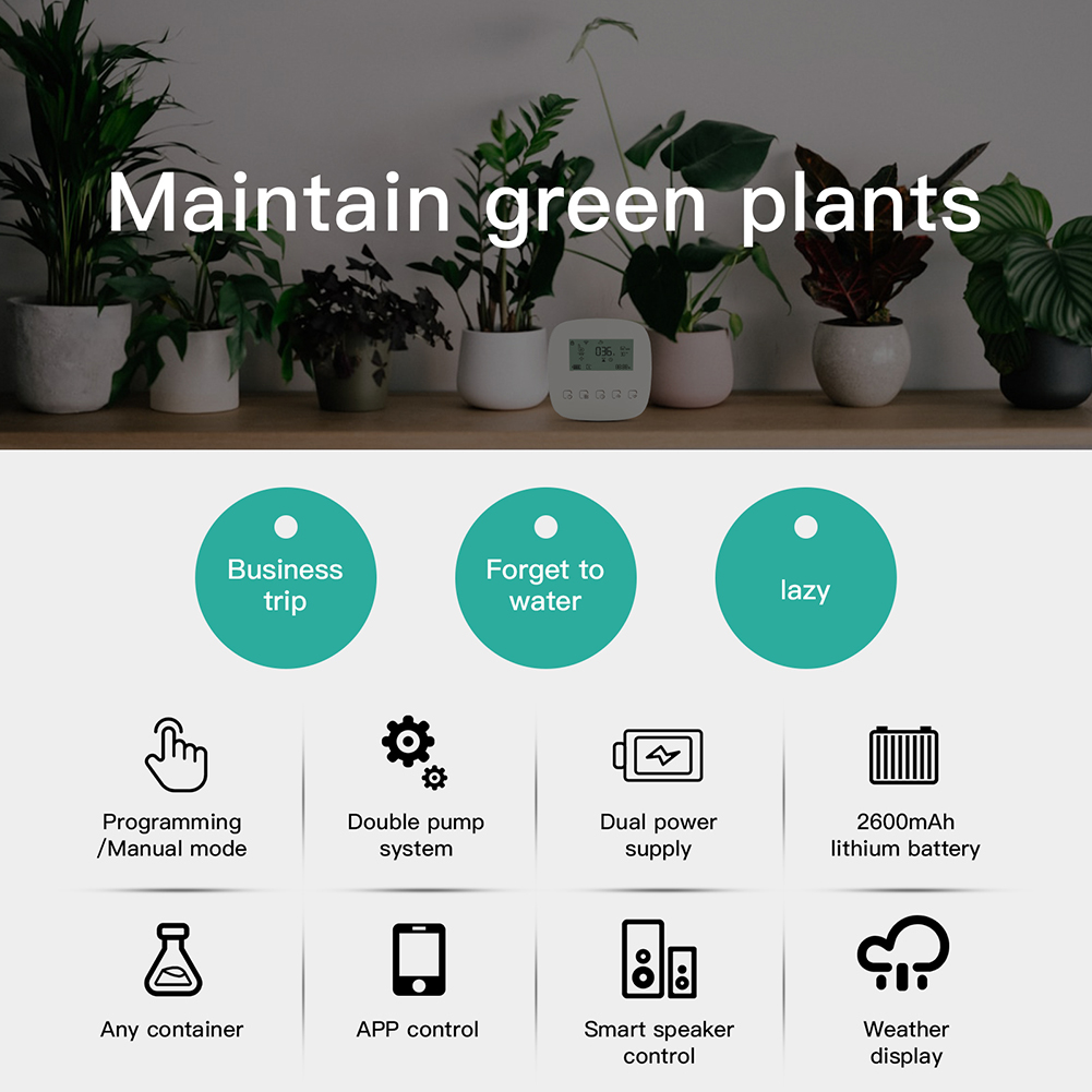 WiFi対応Tuyaスマート散水機 自動植物コントローラー  - Smart Garden Irrigation System のレビューと価格