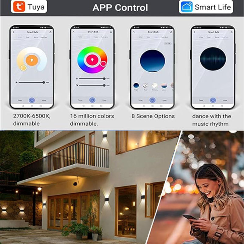Tuya スマートアップダウン屋外ウォールライト Zigbe - Smart Zigbee Garden Light のレビューと価格
