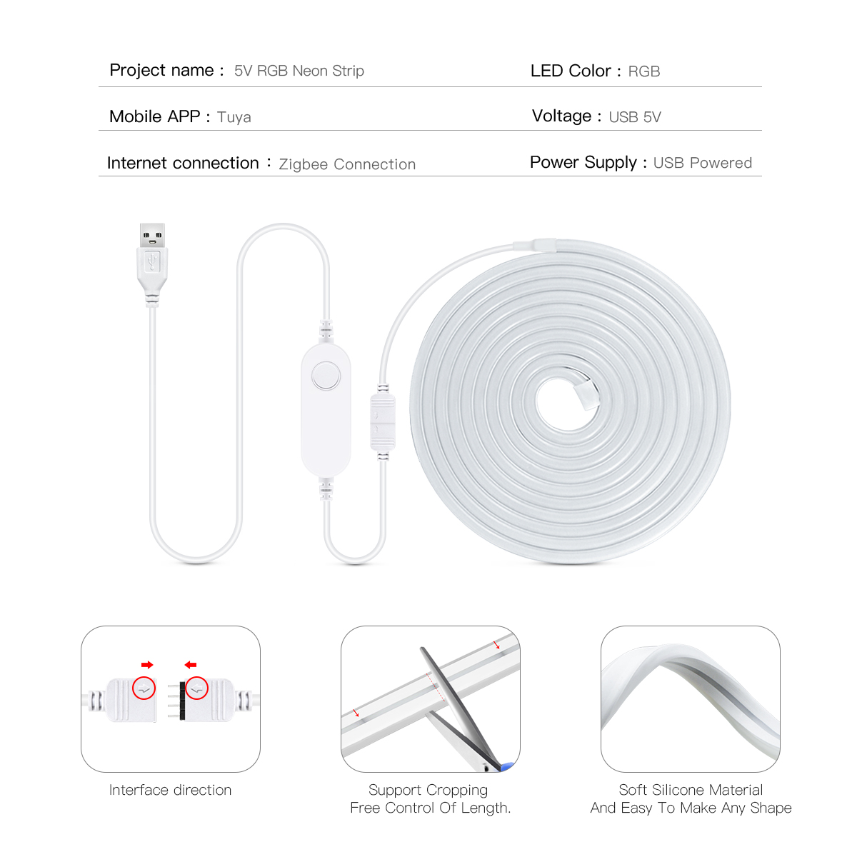 Zigbee スマートランプネオン LED ストリップ Tu - Smart Zigbee Garden Light のレビューと価格
