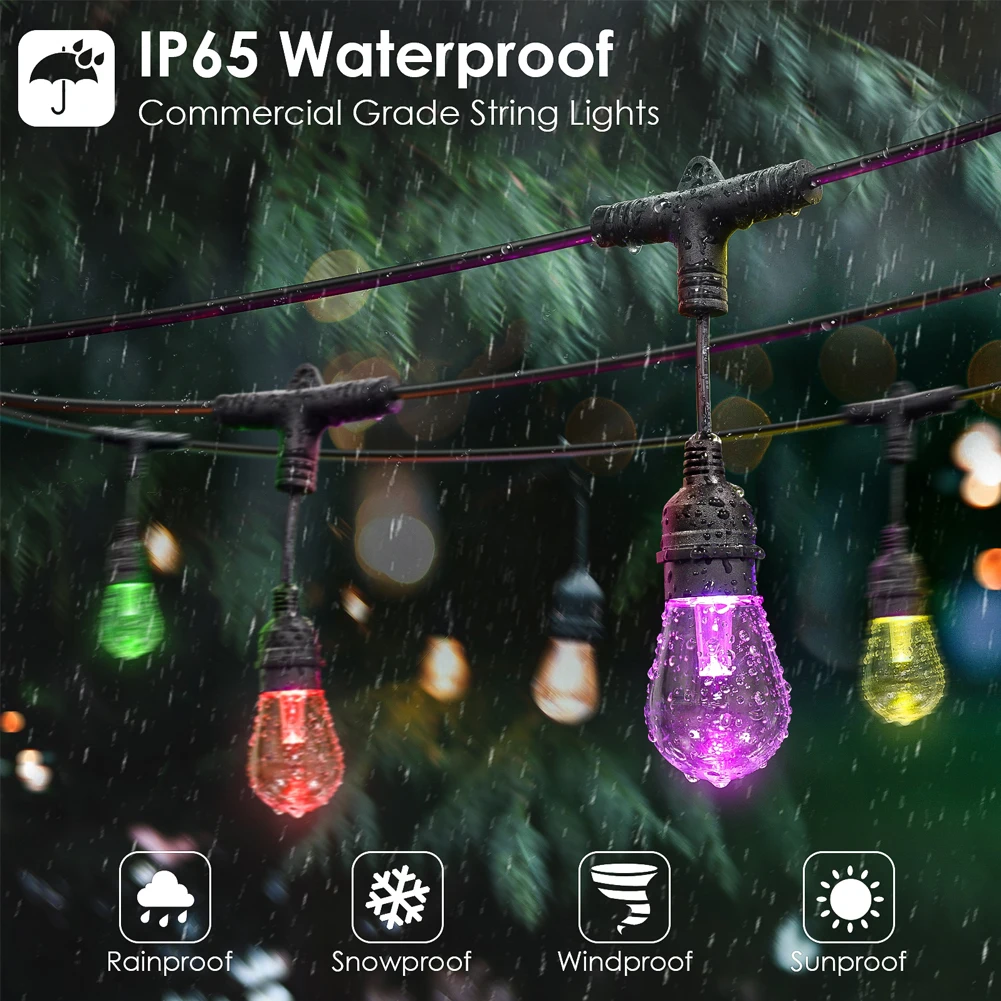 接続されたLEDストリングライト10m,20m,30m,商業 - Smart Garden Festoon Lights のレビューと価格