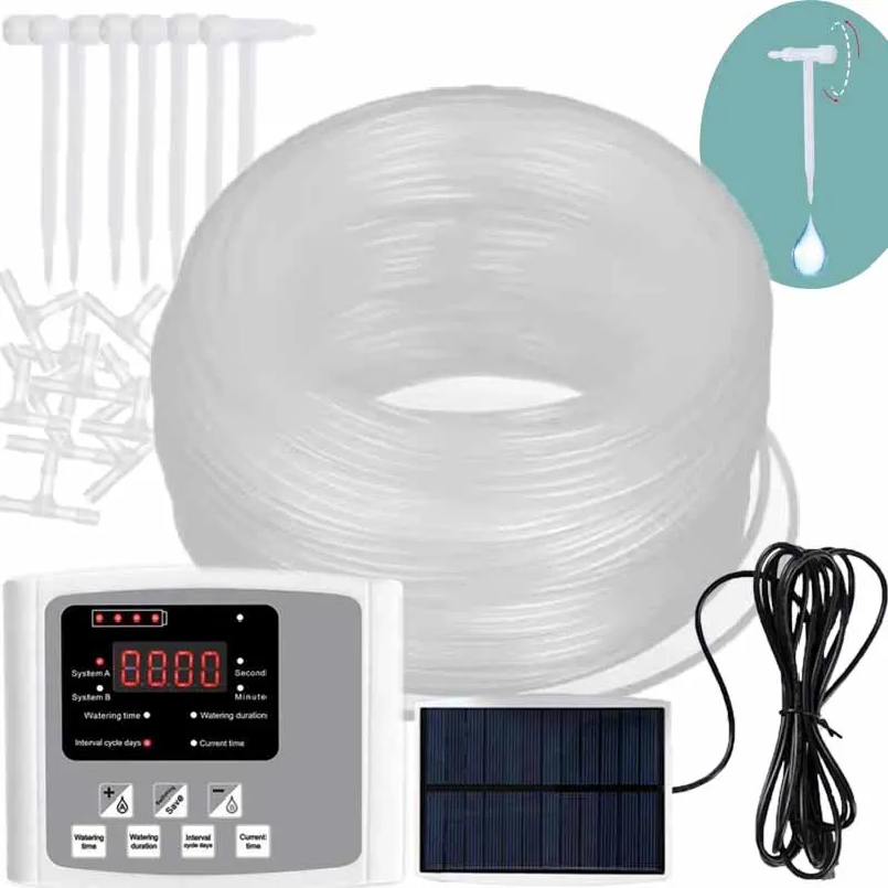 庭用調整可能バルブ点滴灌漑装置ダブルポンプコントローラータイ - Smart Garden Irrigation System のレビューと価格